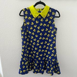 Blue and yellow bow mini